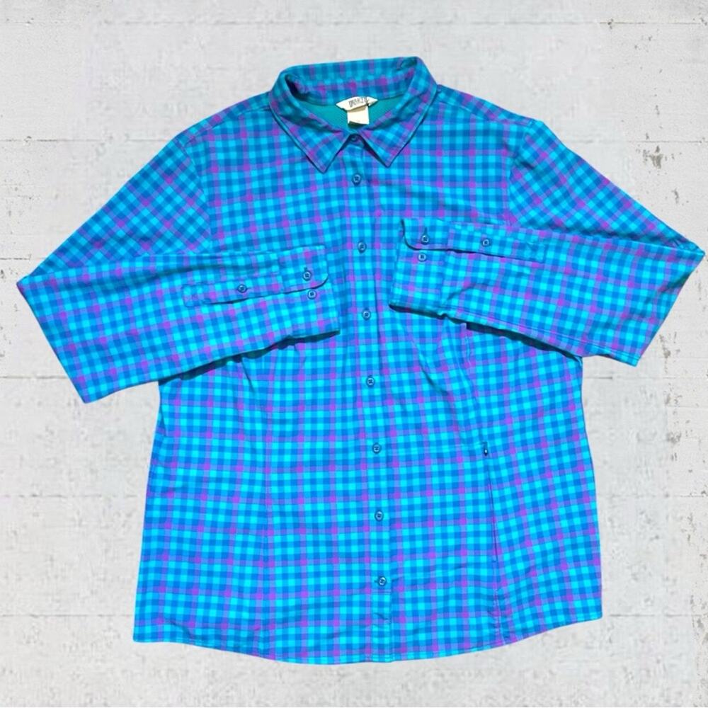 Duluth Trading Co. Sidewinder Button Down Shirt Plaid Size XL UPF 30 Outdoor